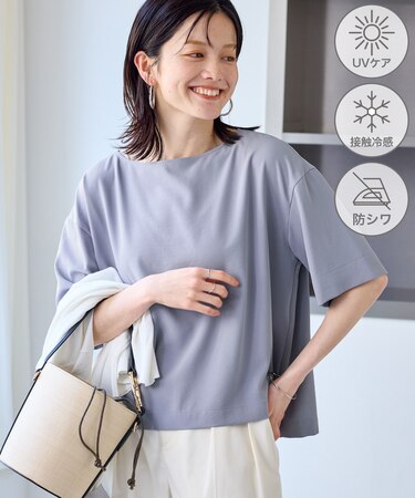 【一部店舗限定】ジョーゼットTeeブラウス/UVケア・接触冷感・防シワ