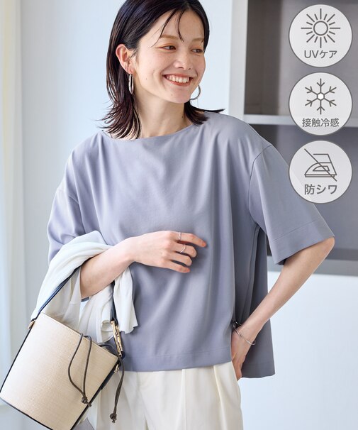 【一部店舗限定】ジョーゼットTeeブラウス/UVケア・接触冷感・防シワ