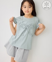 【KIDS/キッズ】フリルリボンTシャツ/接触冷感