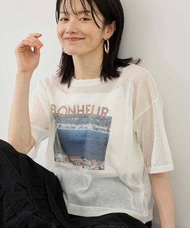 フォトプリントニットTシャツ