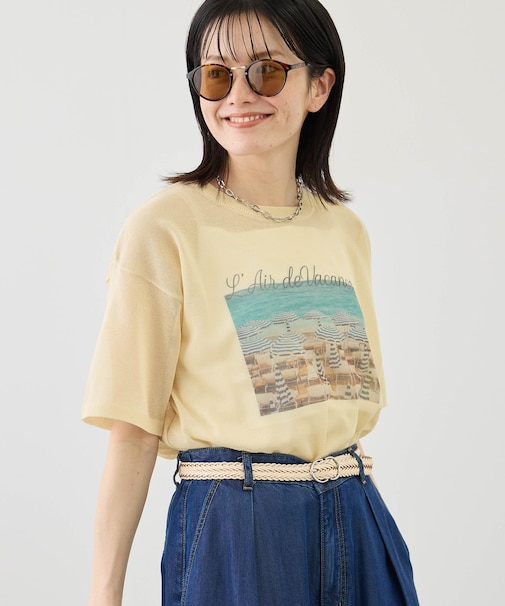 フォトプリントニットTシャツ