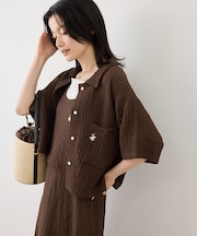 【BEVERLYHILLS POLO CLUB/ビバリーヒルズポロクラブ】ふくれジャガードシャツ