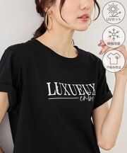 パール付きロゴTシャツ/UVカット・接触冷感・汗染み防止