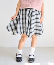 【KIDS/キッズ】インナーパンツ付きイレヘムチェックスカート