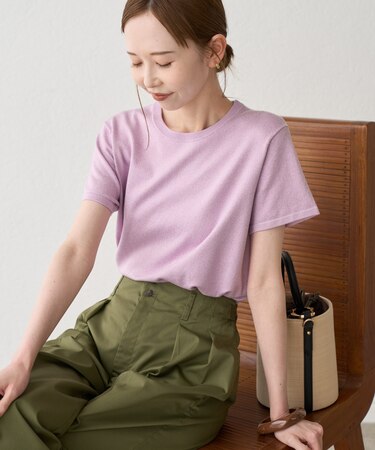 ラメ混コンパクトニットTEE