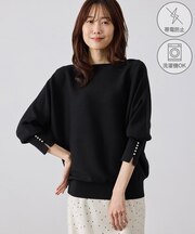【WEB限定カラー】マシュマロ袖パールドルマンニット