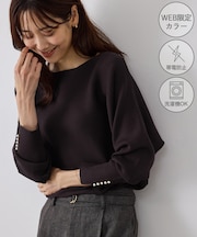 【WEB限定カラー】マシュマロ袖パールドルマンニット