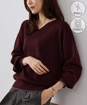【WEB限定カラー】マシュマロニットVネックプルオーバー