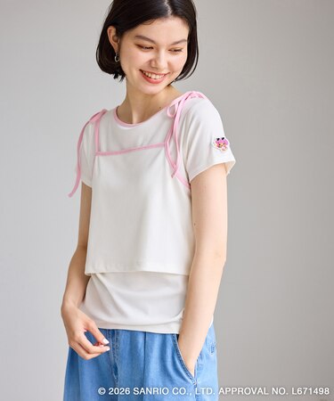 【サンリオキャラクターズ×ROPE' PICNIC】日焼けデザイン キャミソールレイヤードTシャツ