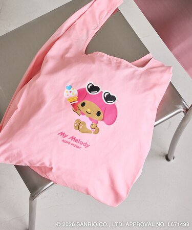 【サンリオキャラクターズ×ROPE' PICNIC】日焼けデザイン 折りたたみエコトートバッグ
