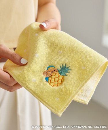 【サンリオキャラクターズ×ROPE' PICNIC】日焼けデザイン ワンポイント刺繍タオルハンカチ