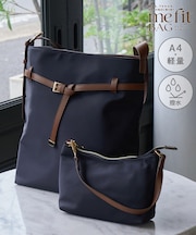 me fit BAG ベルトデザインナイロンコンビバッグ/撥水・軽量・2個セット