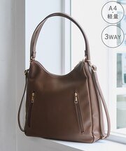 3WAYダブルファスナーリュック&ショルダーバッグ/軽量・A4対応