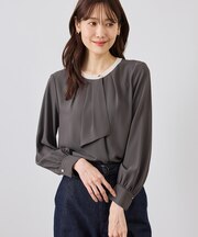 【WEB限定サイズ】配色アソートボウタイブラウス/通勤・お仕事