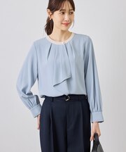 【WEB限定サイズ】配色アソートボウタイブラウス/通勤・お仕事
