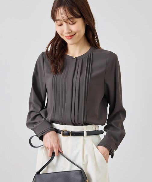 【WEB限定】フロントピンタックブラウス/通勤・お仕事