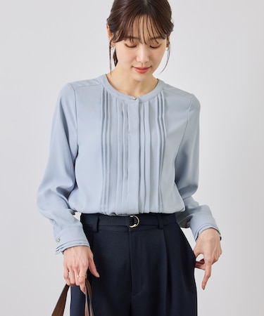 【WEB限定】フロントピンタックブラウス/通勤・お仕事
