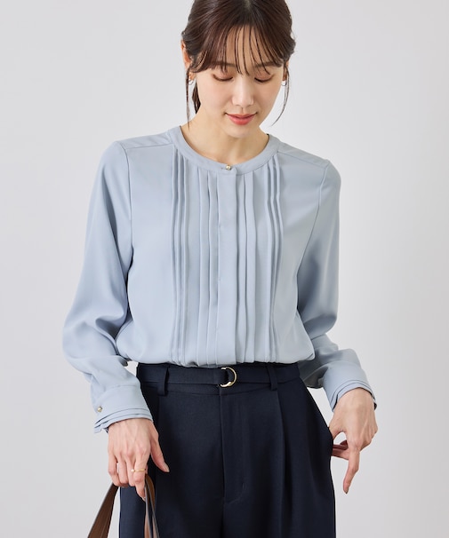 【WEB限定】フロントピンタックブラウス/通勤・お仕事