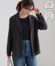 ウールライクシアーシャツジャケット/接触冷感・通気性