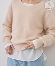 裾切替ラウンドヘムロングスリーブTシャツ/帯電防止