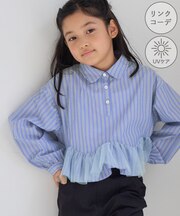 【KIDS/キッズ】アソートペプラムブラウス/UVケア・イージーケア・リンクコーデ