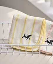 PICNIC DOGシリーズ ワンポイント刺繍ストライプタオルハンカチ/ボックス入り