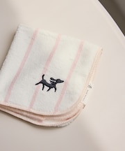 PICNIC DOGシリーズ ワンポイント刺繍ストライプタオルハンカチ/ボックス入り