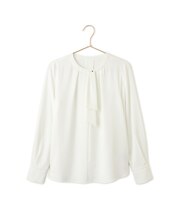 【WEB限定】ジョーゼット配色ボウタイブラウス/通勤・お仕事