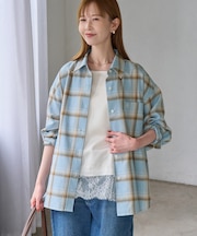 【WEB限定カラー】ロゴ刺繍チェックネルシャツ/2WAY