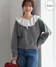 2WAYラッフルフリルニットプルオーバー