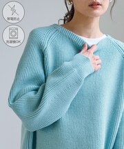 片畦ショート丈ニットプルオーバー