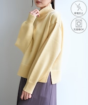 ハイネックショートニットプルオーバー