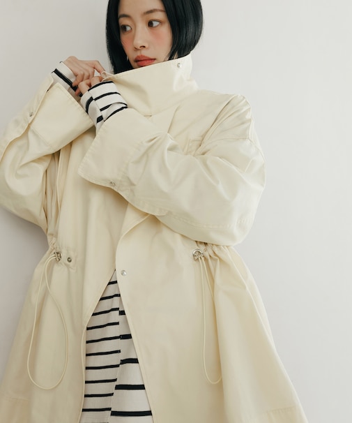 【WEB限定】スタンドカラーハーフモッズコート