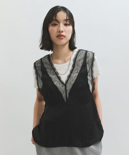 メロンメッシュレースジレ