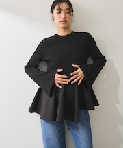 【再入荷】・【サステナブル】ペプラムコンビニットプルオーバー