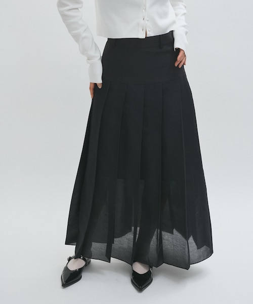 【美品】ADAM ET ROPÉ シアーオーガンジープリーツスカート38サイズ シアーオーガンジープリーツスカート｜アダムエロペの通販