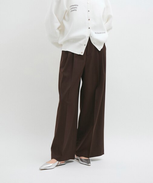 【防シワ】・【洗える】2タックワイドスラックス