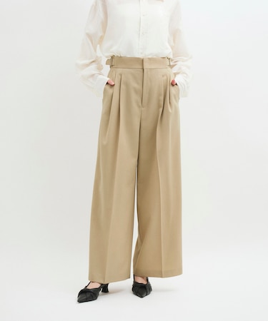 【防シワ】・【洗える】2タックワイドスラックス
