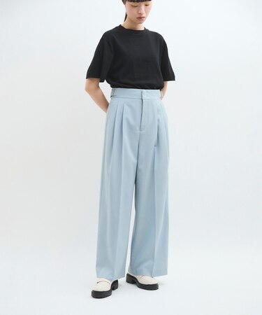 【防シワ】・【洗える】2タックワイドスラックス
