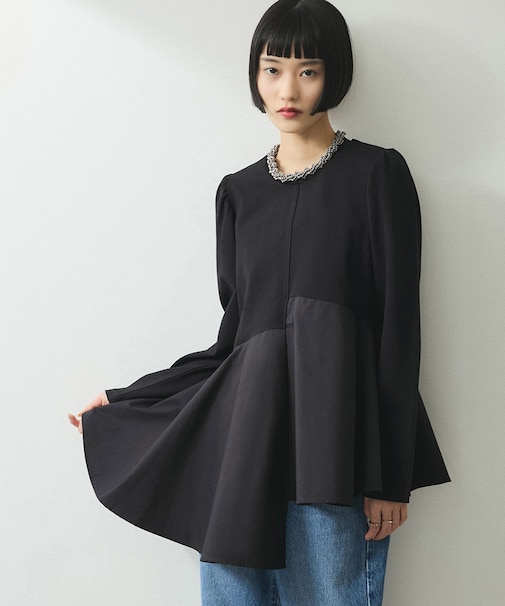 【WEB限定】・【オケージョン】フリルペプラムロングスリーブカットソー