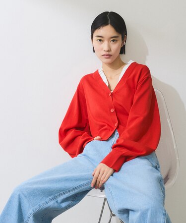 【WEB限定】フリルカラーカーディガン