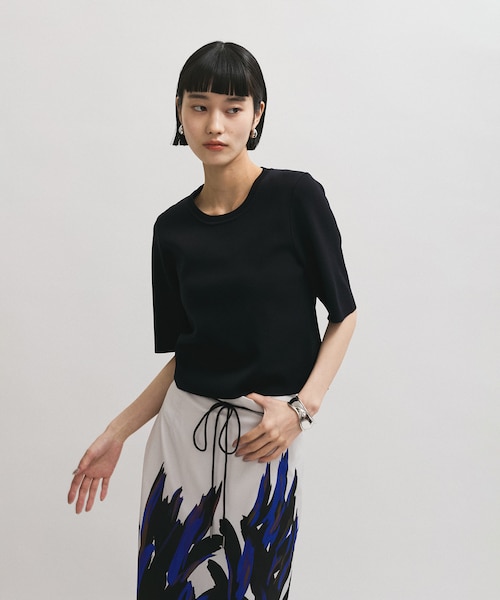 アダムエロペ【サステナブル】クールタッチニットTシャツ 新品　未使用　タグ付き サステナブル】クールタッチニットTシャツ｜アダムエロペの通販
