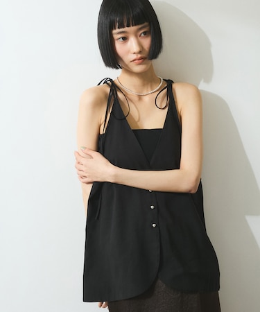 【WEB限定】2WAYダブルストラップキャミソールジレ