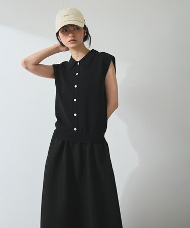 【WEB限定】ニットベストドッキングワンピース