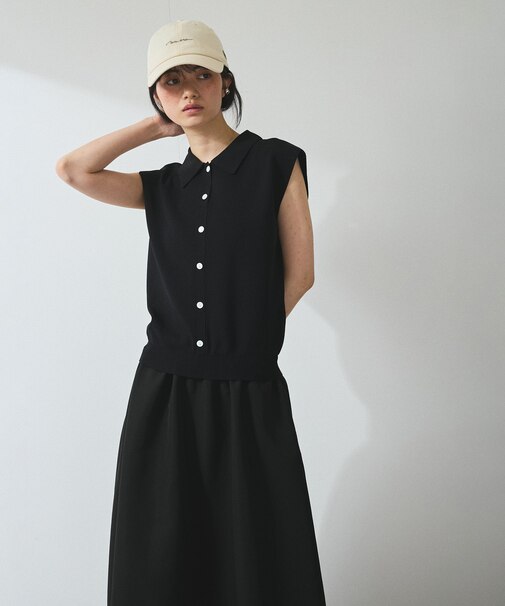 【WEB限定】ニットベストドッキングワンピース