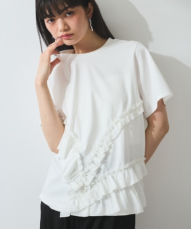 【WEB限定】アシンメトリーラッフルトップス