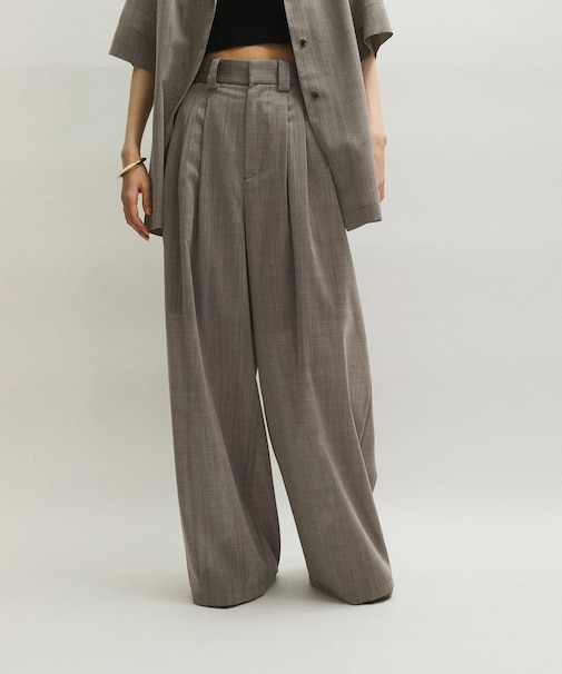 【接触冷感】タックパンツ