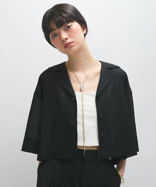 アダム　エ　ロペ　接触冷感ショートジャケット 接触冷感】ショートシャツジャケット｜アダムエロペの通販｜&mall