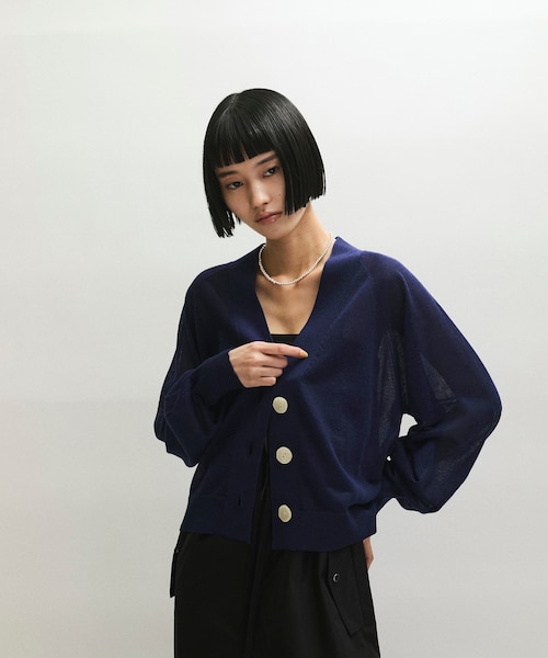 週末限定！　【美品✨】アダムエロぺ サステナブル バルーンスリーブカーディガン 週末限定！ 【美品✨】アダムエロぺ サステナブル バルーン