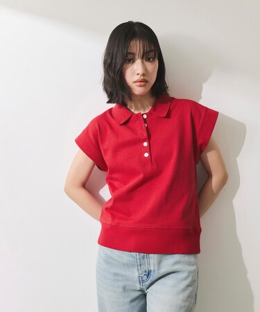 【WEB限定】スリーブレスポロトップス